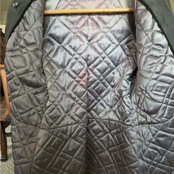 VINTAGE ‘80’s Double-Breasted Suede Trench Coat - Gray - Picture 8 of 12